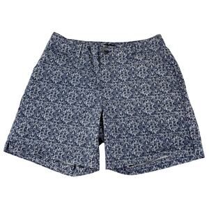Lee Straight Fit Blue White Geometric Printed Shorts Size 6 Medium Womens